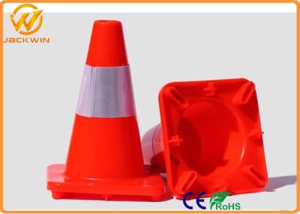 18 Inch Pvc Traffic Safety Cones With Reflective Collars , Base Size 28*28cm