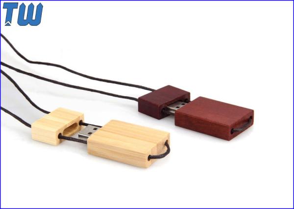 Wooden Lanyard 1GB USB Flash Drive Natural Color Dog Tag Similar