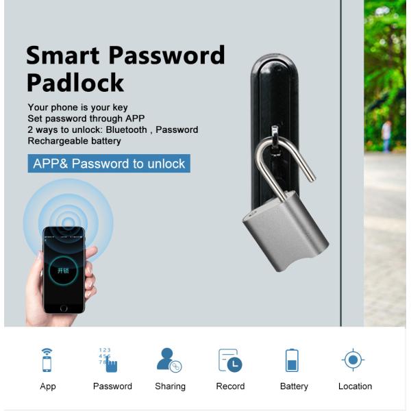 Cadeado do armazém da prata da senha de Bluetooth da forma liga de zinco