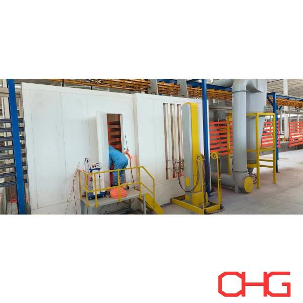 Automatic Metal Shelves Powder Coating Line with Power Free Conveyor System and Curing Oven