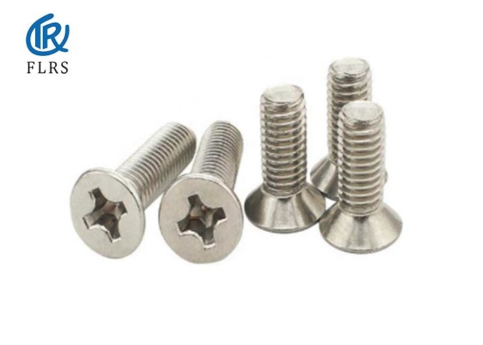 304 316 Stainless Steel Flat Countersunk Round Head Bolt With Cross Driver