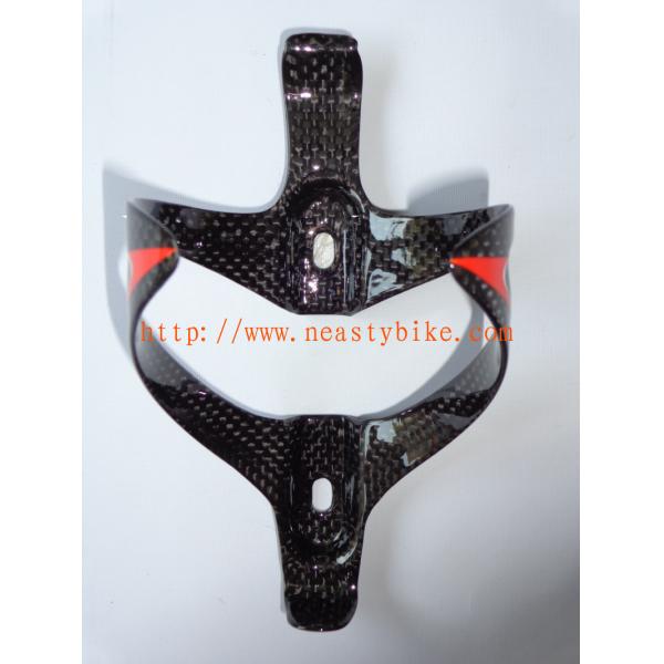 Carbon Bottle Cage Carbon Bicycle Bottle Holder Glossy Black Red Decal NT-BC1009