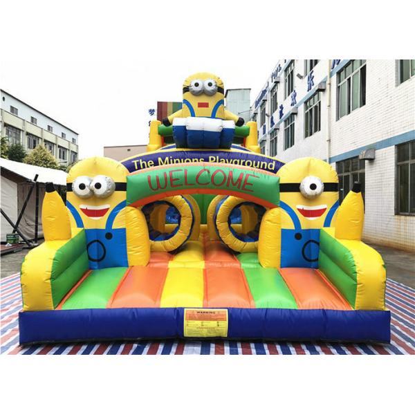 Cute  Blow Up Obstacle Course Yellow  Playground With Giant Slide