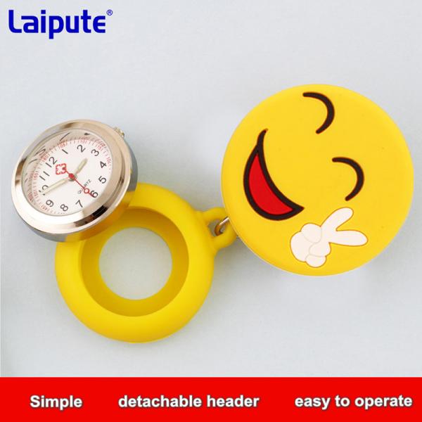 Silicone Strap 41mm Nurses Clip On Fob Watch Waterproof Retractable Nurse Watch