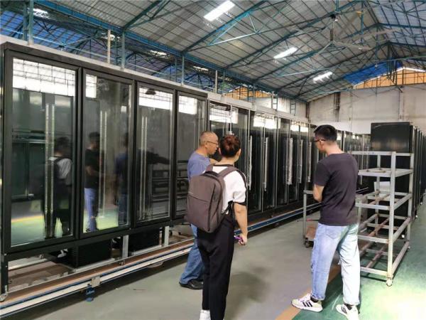 Supermarket Frozen Food Display Case Upright Fan Cooling Ice Cream Freezer