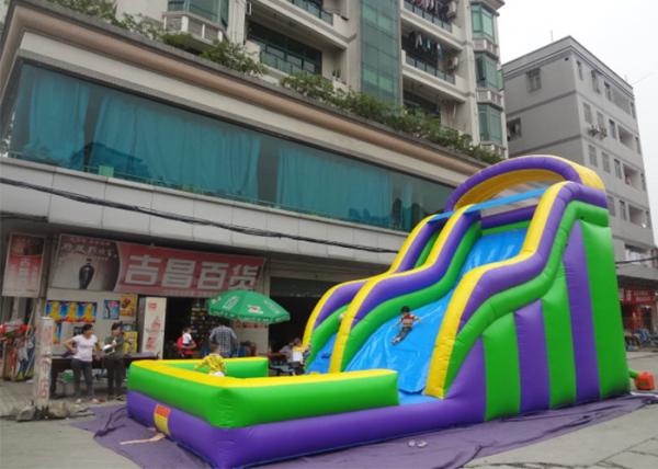 Huge Commercial Inflatable Slide 9L X 4W X6H / Digital Printing Inflatable Water Park Slide