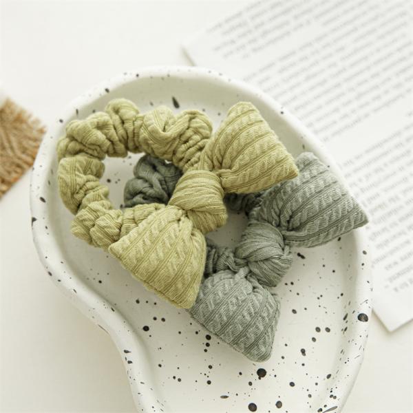 PP cotton colorful filled bow baby girl hair bands scrunchie wool headwear Women's elastic headband accessories