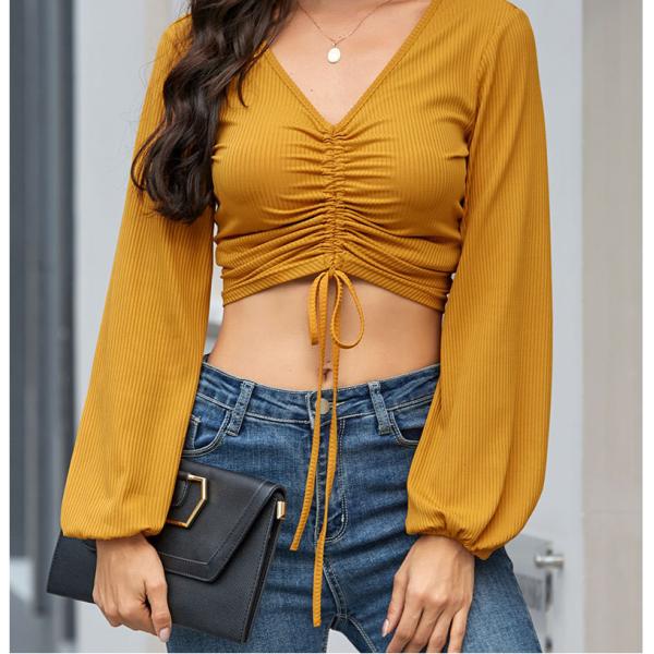 Талия v небольших женщин одежды серии высокая - рукав шеи тонкий разносторонний длинный замыкает накоротко верхние части