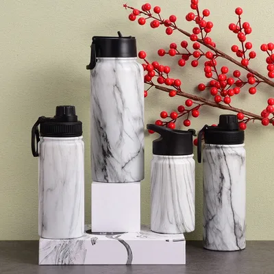 Insulated Water Bottle With Spout Lid Reusable Stainless Steel Water Bottles With Handle Leak Proof Sports Water Flask For Gym Travel Bike Camping 22oz