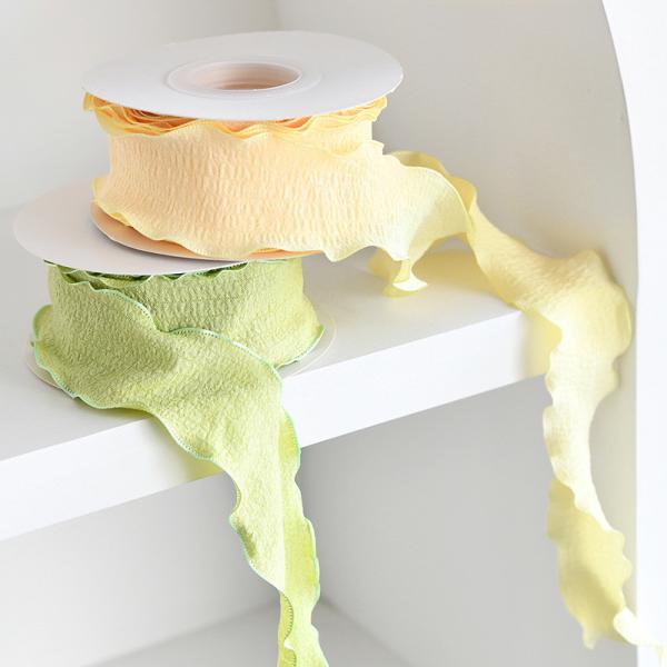 2.5cm pleated wave yarn floral ribbon fishtail yarn wrapped flower ribbon ribbon snow yarn chiffon ribbon ribbon