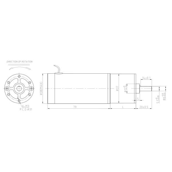 Reversible IE3 37mm Dia High Power 25watts 12 Volt Permanent Magnet Dc Gear Motor