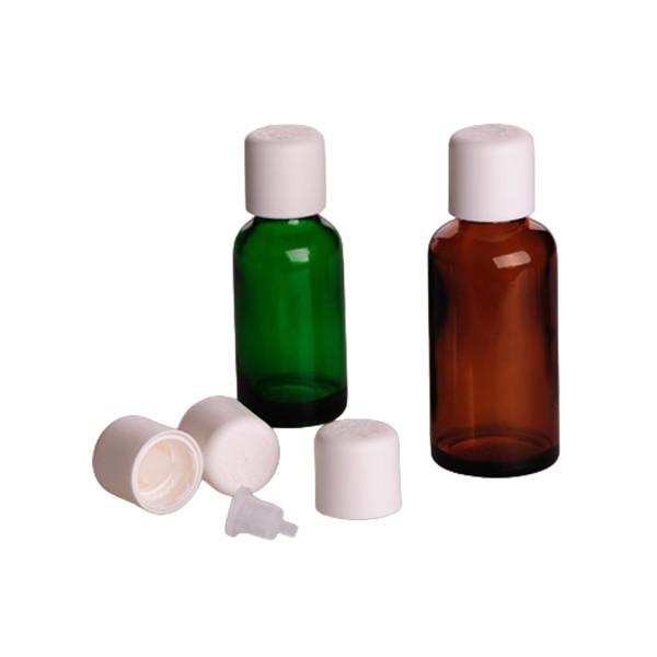 Couleur adaptée aux besoins du client par bouteilles de compte-gouttes d'oeil en verre de couvercle de vis avec l'échelle précise