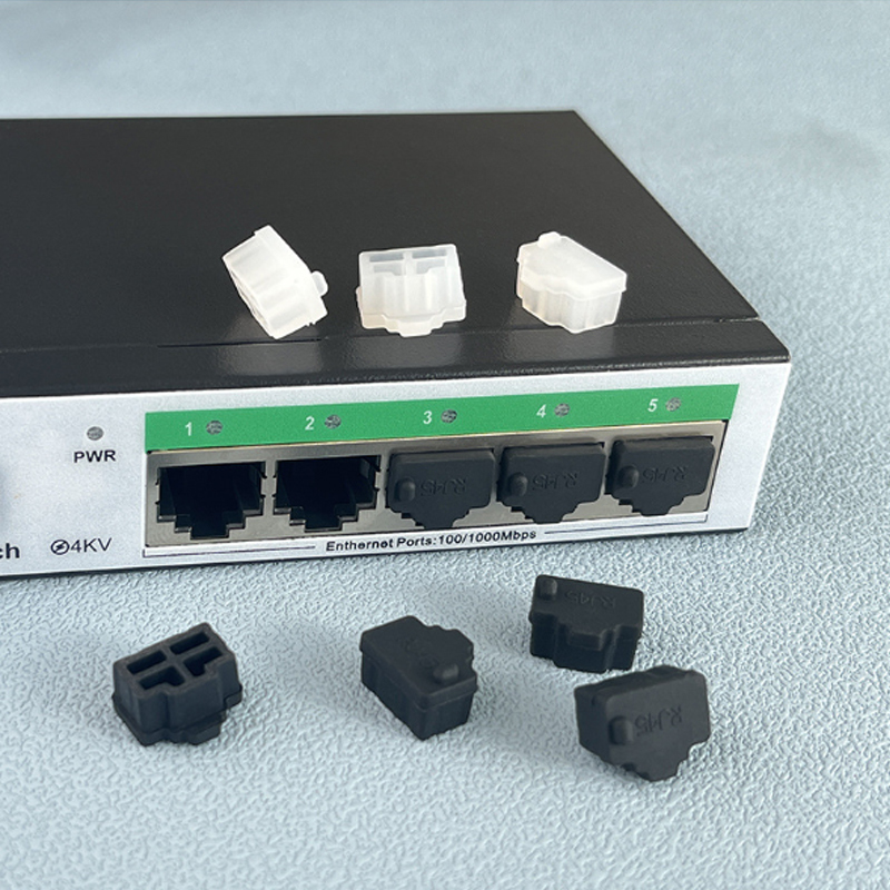 Silicone Black Corrosion Resistant RJ45 Port Dust Cover for Ethernet Port Protection