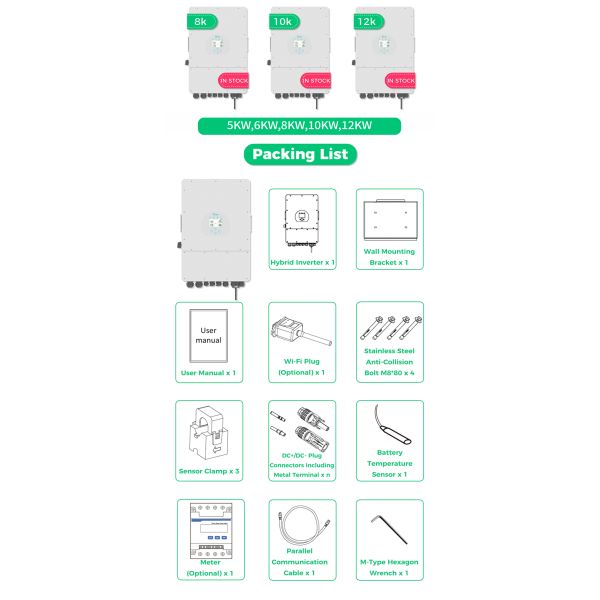 IN STOCK Smart Solar Charger Converter Single Phase Three Phase 5KW Power Inverter Deye 5KW Hybrid Inverter