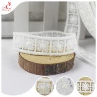 Broderie d'équilibre de dentelle d'ivoire de crochet de machine pour la décoration de jupe de robe de femmes