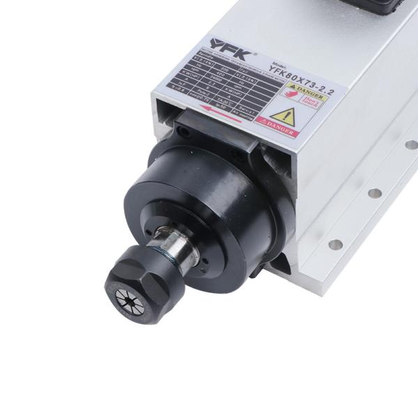 Yfk 2.2KW Square Spindle Motor With Flange Air Cooled Milling Wood Lathe With ER20 Chunk