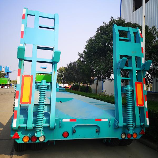 Max Payload 60-80T Low Flat Semi Trailer for Multipurpose Heavy Equipment Transport