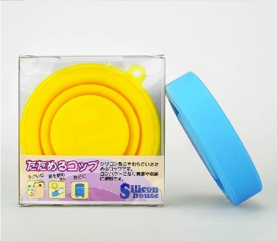 camping silicon cup folding/silicone foldable cup/travel silicone fold cup