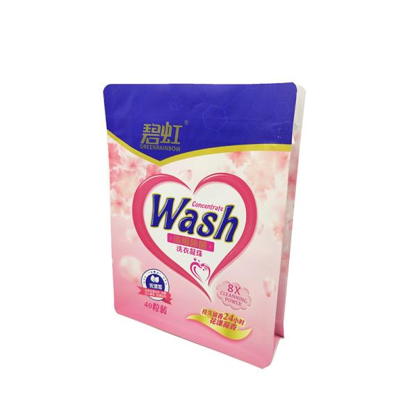 ISO Puncture Proof Washing Powder Packaging Pouch Square Bottom Plastic Bags