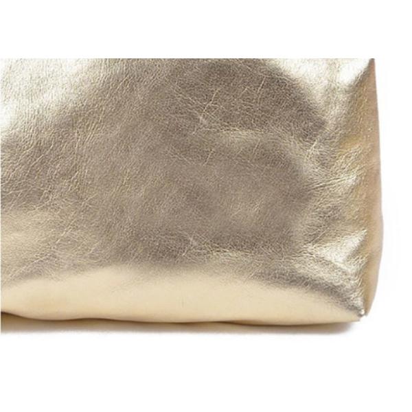 Shiny Gold Metallic Makeup Toiletry Bag Washable washable kraft paper Cosmetic Bag With Handle