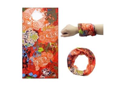 Orange Motorbike  Tubular Headwear Sublimation Printing Breathable Not Deformation