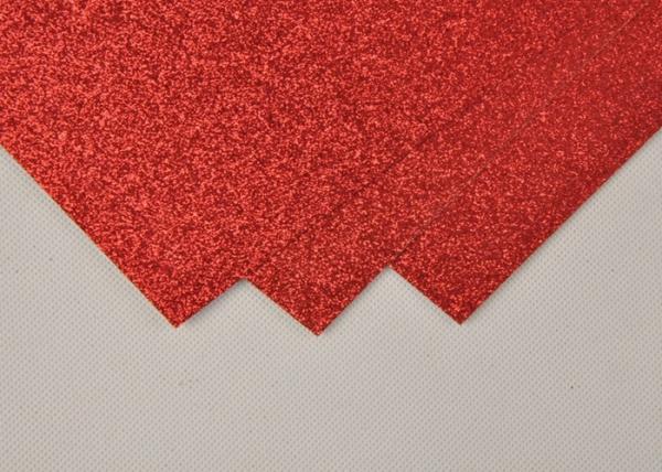 Decorating 300gsm Red Glitter Paper 0.5mm Thickness For Wedding Invitation