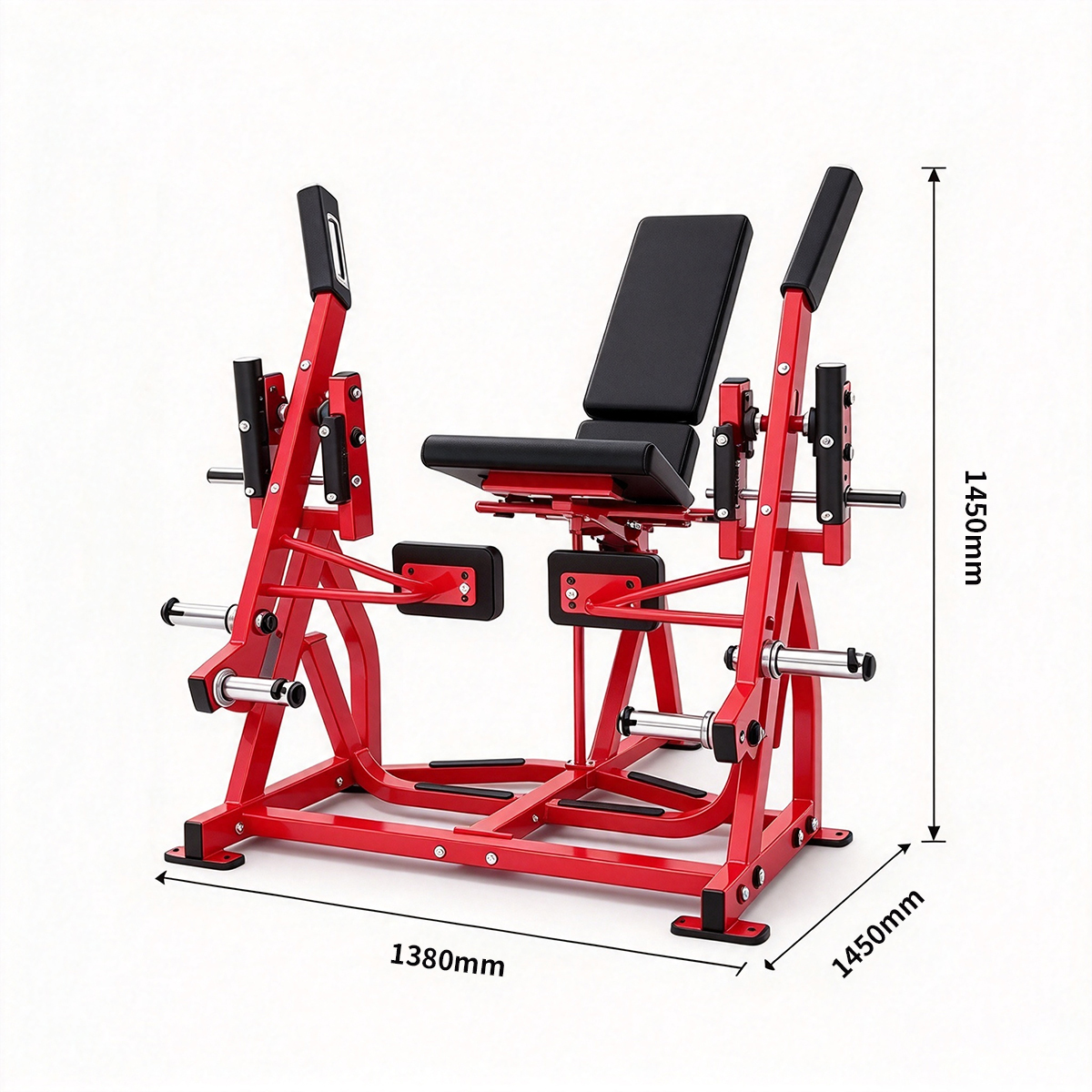 Iso-Lateral Leg Extension Machine Plate Loaded Steel Quad Training Equipment for Gym Workouts