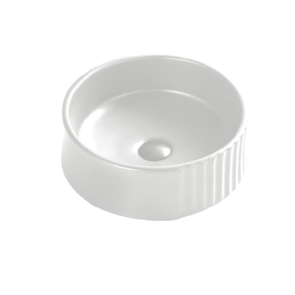 Mini-vasque en céramique moderne en forme ronde pour comptoir d'hôtel ou salle de bain, économique et élégant