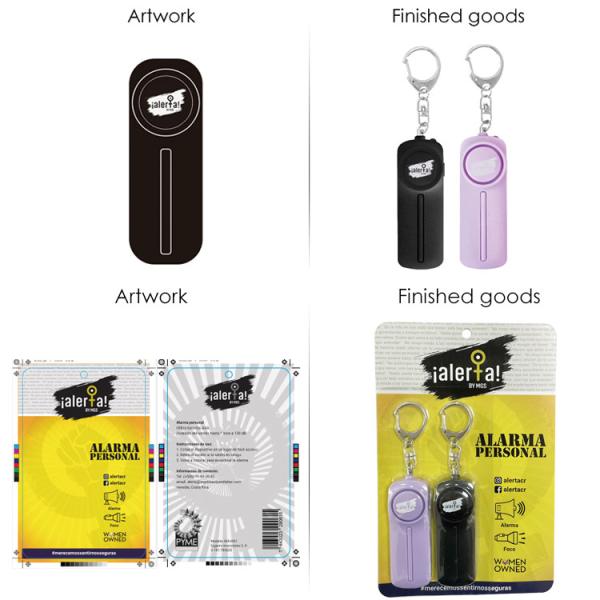 Personal Security Products with AAA Battery 130 db Personal Alarm Keychain Best Selling