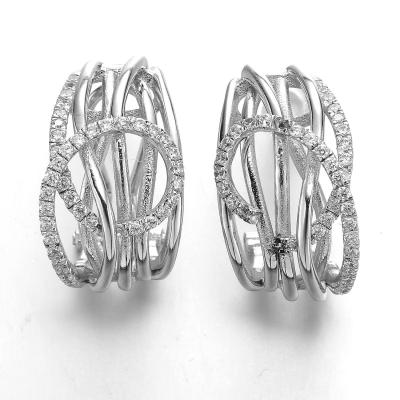 Brincos Vivienne Westwood Earrings da CZ da prata da estrutura de mosaico 925 da tira