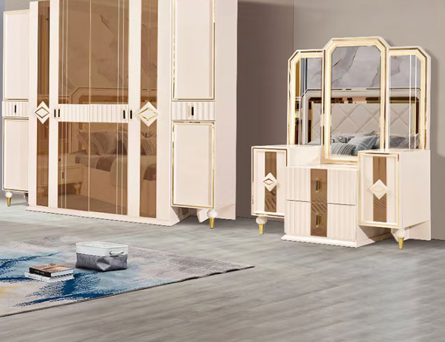 Мебель наборов спальни виллы доски MDF стеклянная с большим Backrest