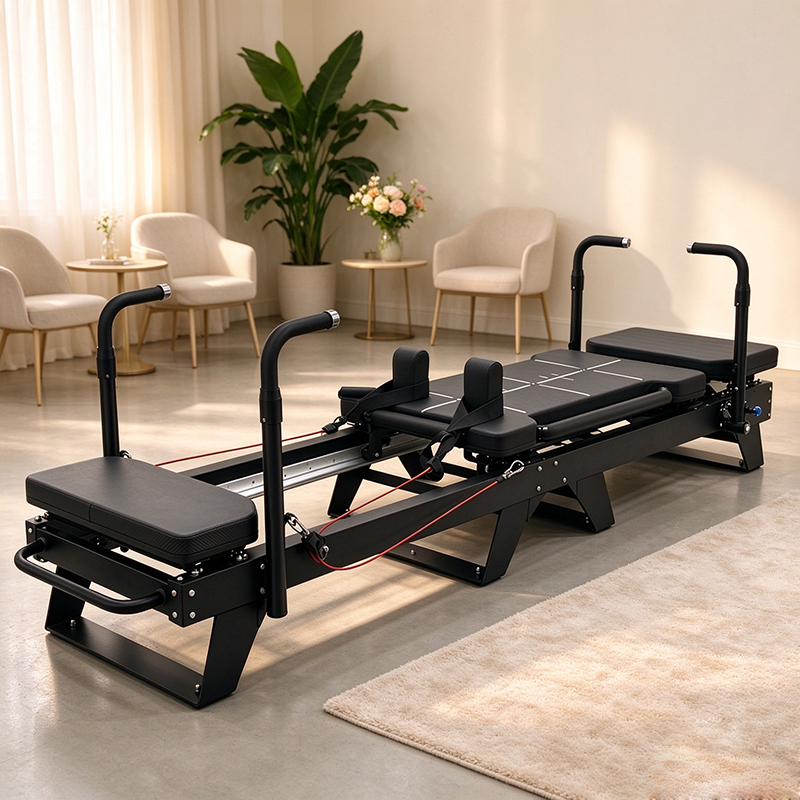 Luxury Supermodel Mega Studio Pilates Reformer Machine Carbon Fiber Microfiber Leather