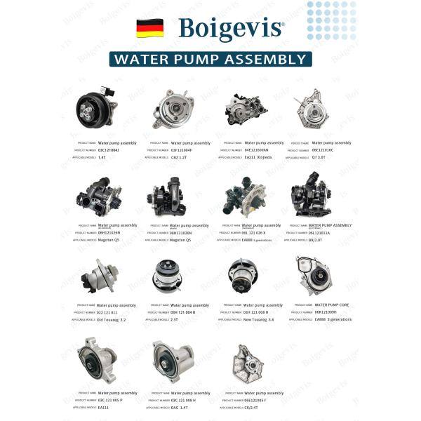 2.0T 1.8T Diesel Engine Water Pump 06K121600C 06K121600E 06L121600D 06L121111H 06L121600B 06L121111M
