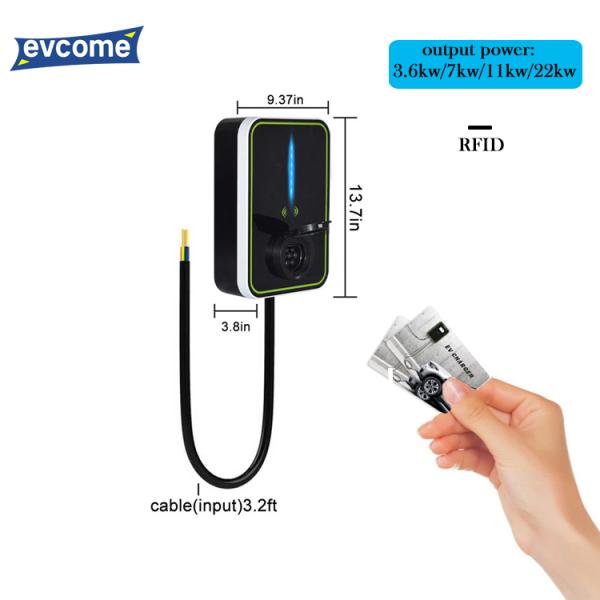 RFID Electric Car AC EV Charger Wallbox Gun Base 3.6KW / 7KW / 11KW / 22KW 16A / 32A