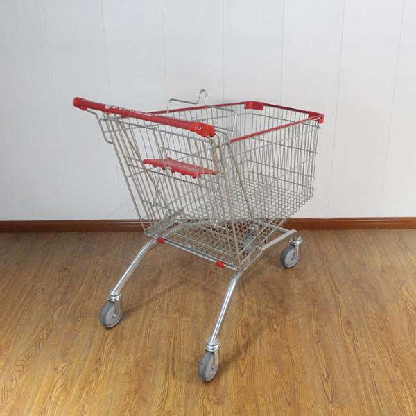 180L General store Galvanized European Market Supermarket Shopping Trolley with edge wrapping strips