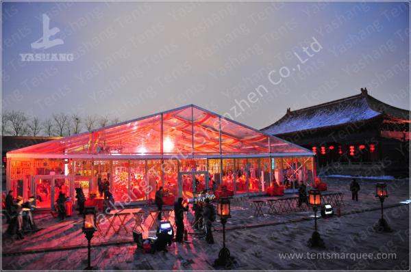 800 Seater Fabric Gala Dinner Outdoor Party Tents Clear Roof Marquee 25X50 M