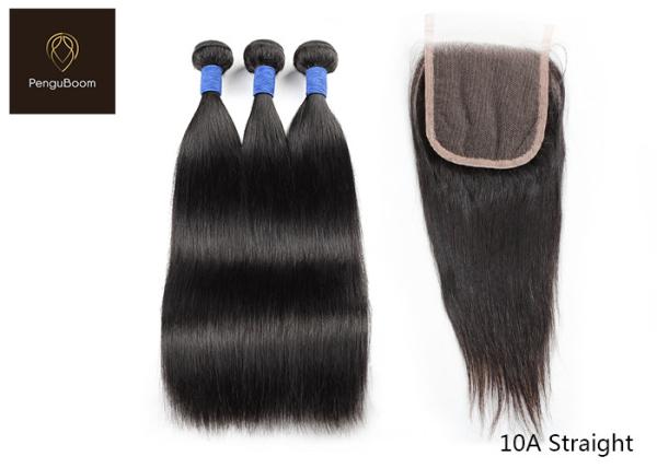 High Grade 66.04cm 26inch Virgin Straight Hair Bundles With Frontal