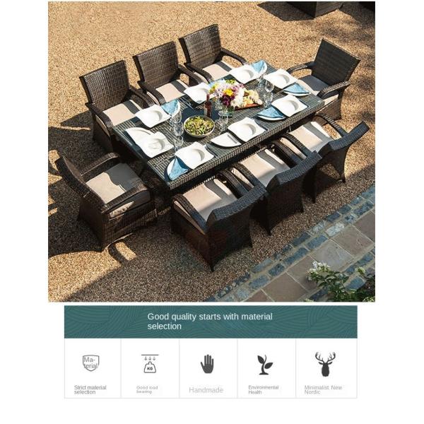 Minimalist New Nordic Courtyard Handmade PE Rattan Table and Chairs Sets