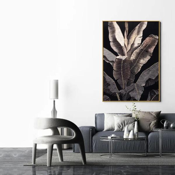 Custom Designs Crystal Porcelain Wall Art Decor Painting UV Print 3D Plantain Leaves