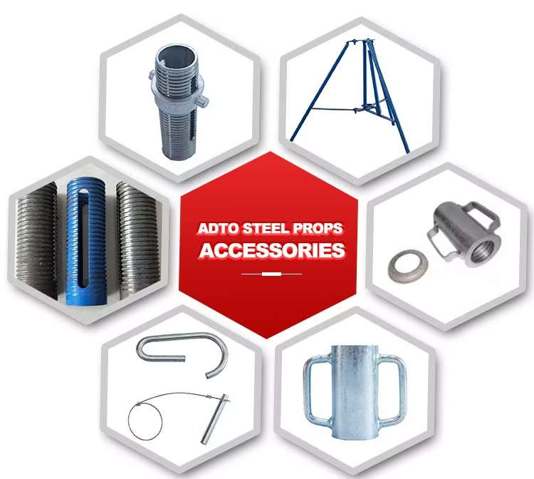 Heavy Duty Adjustable Shoring Prop with High Load Bearing Capacity and Acme Thread Adjustment for EN 1065 Compliant Construction