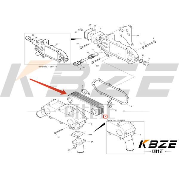 DOOSAN DAEWOO D1146 8P ENGINE OIL COOLER 65.05606-5020 FITS DH200 DH250 DH300