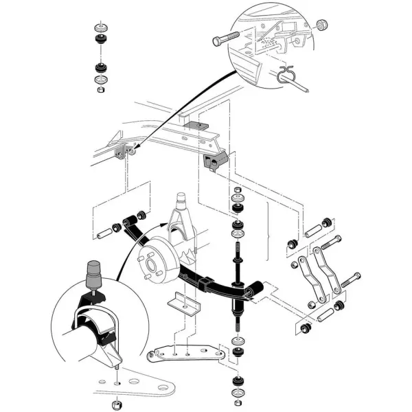 Golf Cart Front Leaf Spring Kit for Club Car Ds 1981-2013