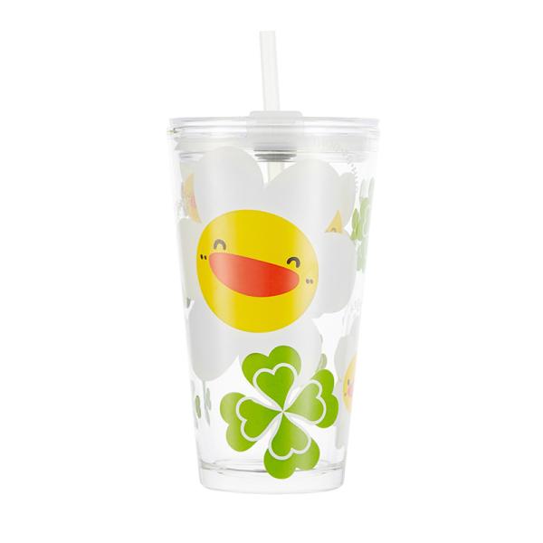 Custom Logo Color Pattern Etched Glassware With Straw For Corporate Branding