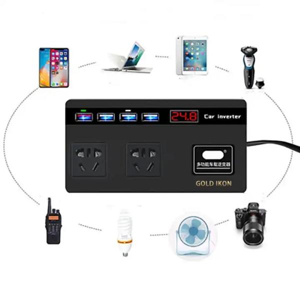 Phone Charger For Iphone Fast Car Wireless Charger Clamping Car Phone Holder Wireless Charger 12V/24V Car Inverter