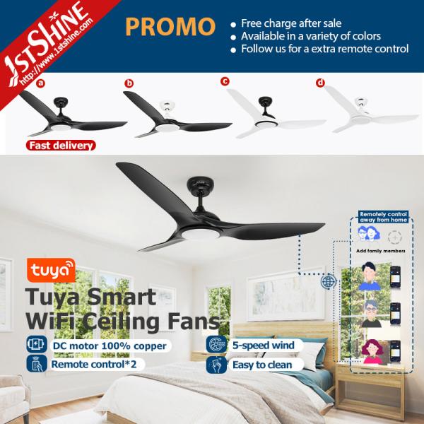 1stshine Fancy ABS Blades Ceiling Fan com Luz e Remote 6000K Temperatura de Cor