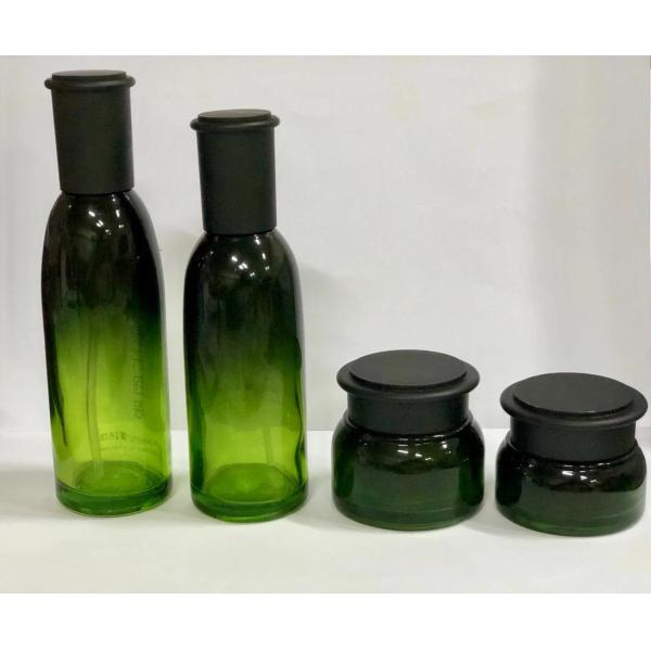 Контейнеры заботы кожи упаковки/безопасности косметики зеленого стекла/бутылка лосьона опарника сливк