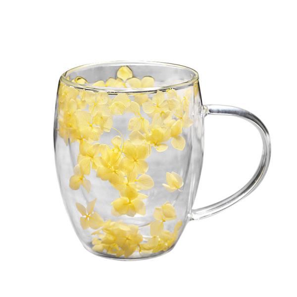 Bulk 350ml Flower Coffee Mugs & Glass Cups | Wholesale Custom Logo Heatproof BPA-Free Business Gifts