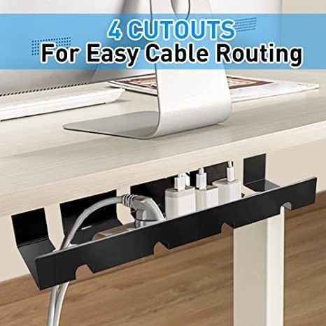 Living Room Desk Cable Tray Single Tier Metal Cable Hanging Brackets for Organization