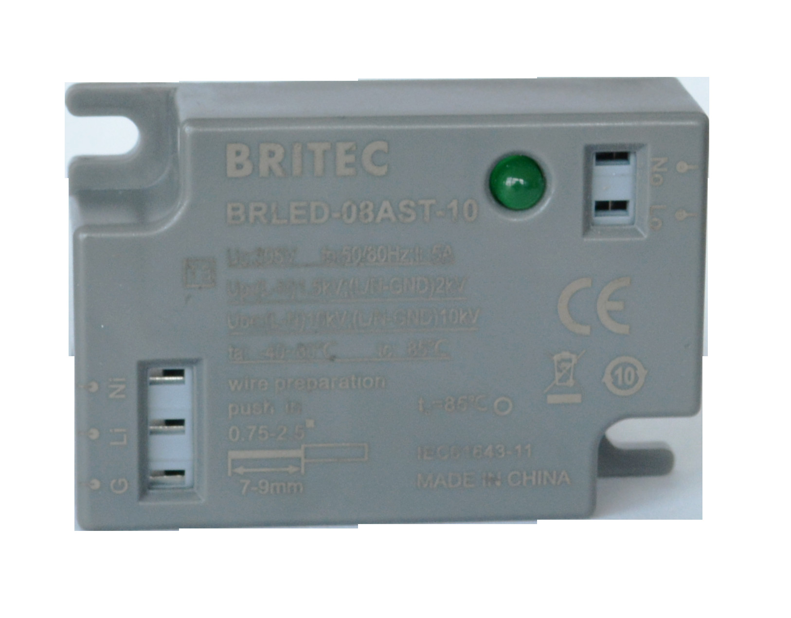 BRLED-08AST-10 Устройство защиты от импульсных перенапряжений для светодиодных уличных фонарей SPD, защита от перенапряжений, молниеотвод, 10 кВ, защита от перенапряжений, уличные светодиодные светильники, светодиодные устройства защиты от перенапряжений