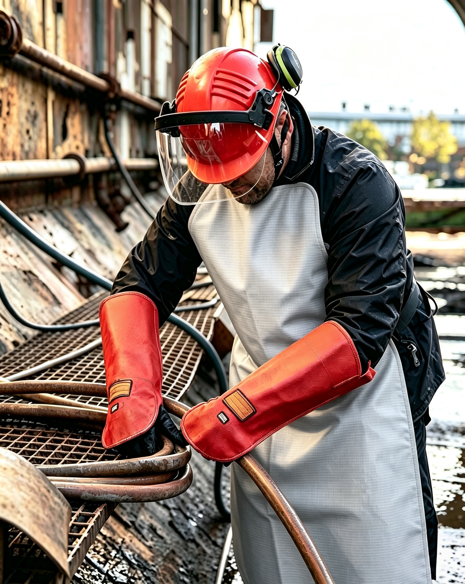 Water Resistant Protective Safety Clothes Wear Resistant Water Jet Apron Windproof